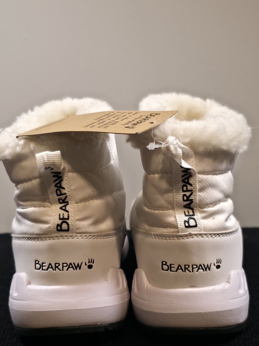BEARPAW Kids' White Cozy Faux-Fur Winter Boots